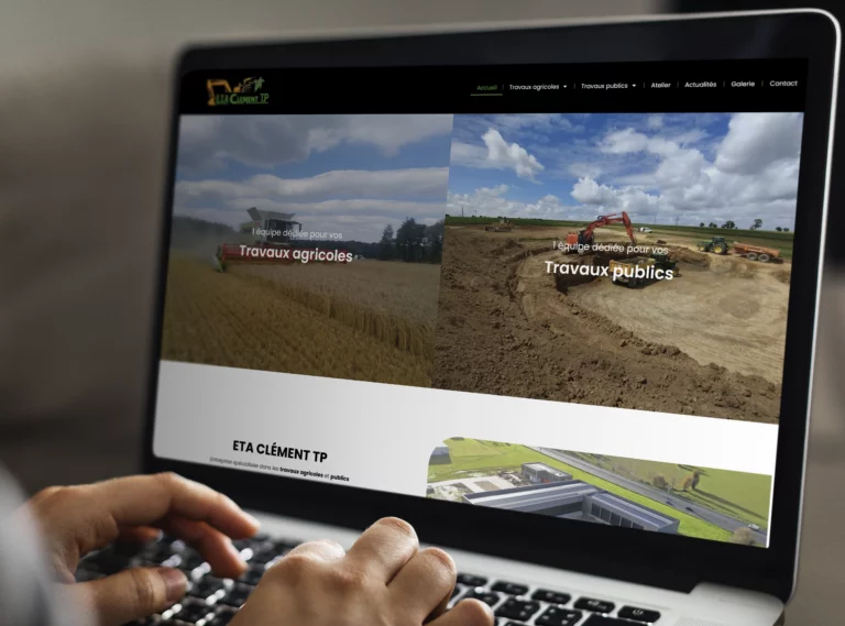 Racine Graphik, webdesigner à Broons : réalisation du site internet de l'ETA Clément TP à Broons - 22250