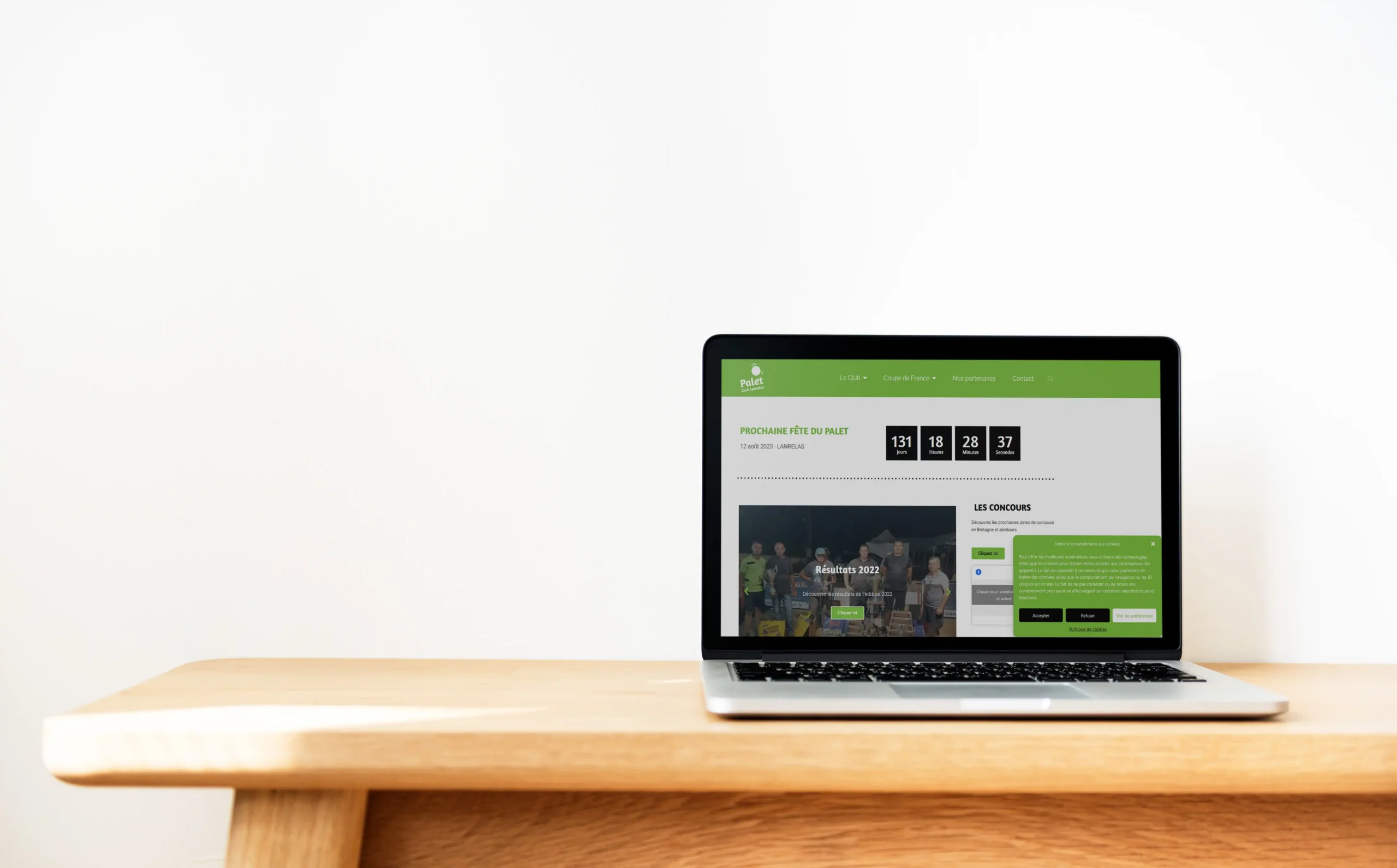 Racine Graphik, webdesigner Côtes d'Armor : création du site Internet du Palet Club de Lanrelas