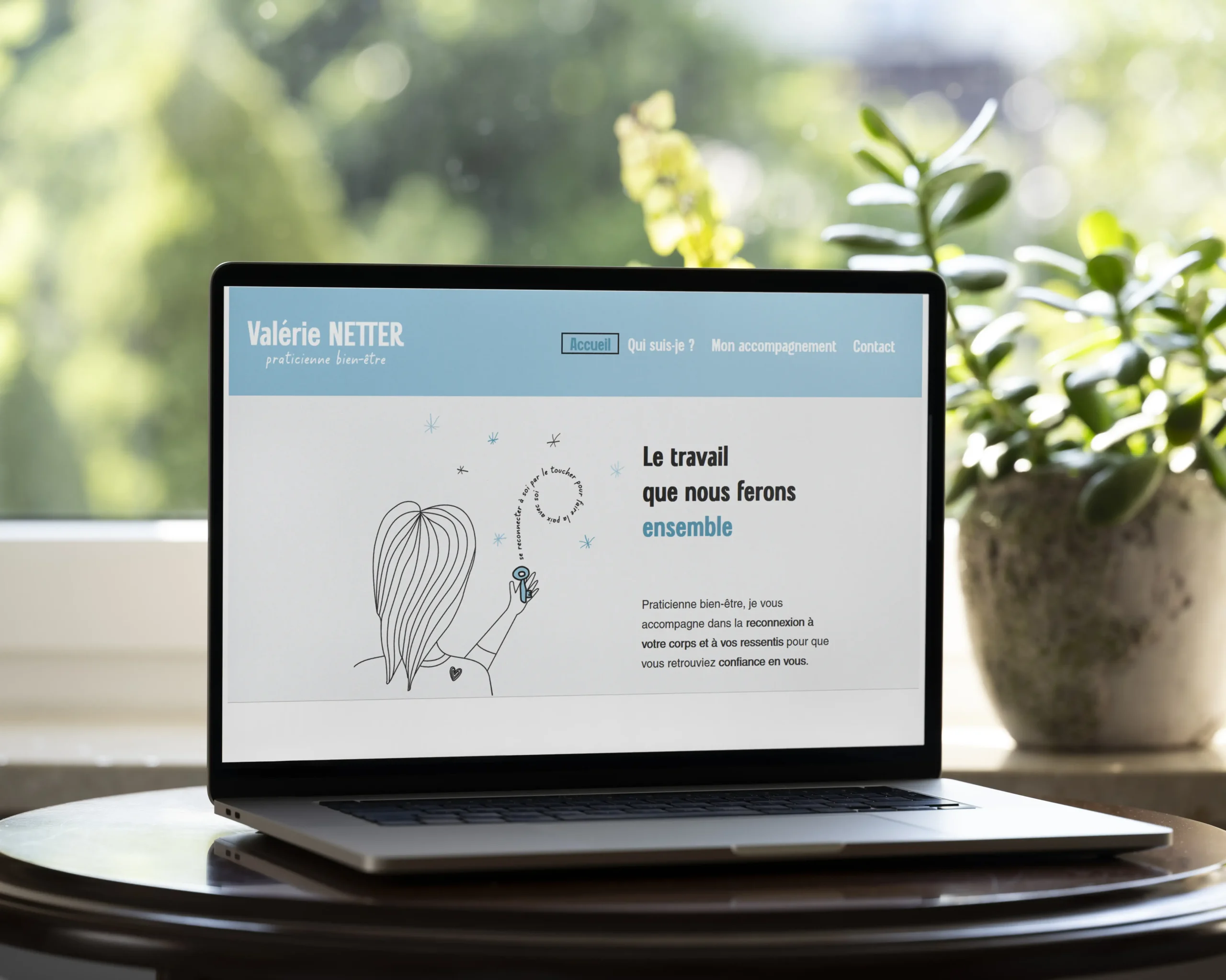 Racine Graphik : création de l'identité visuelle et du site Internet de Valérie Netter