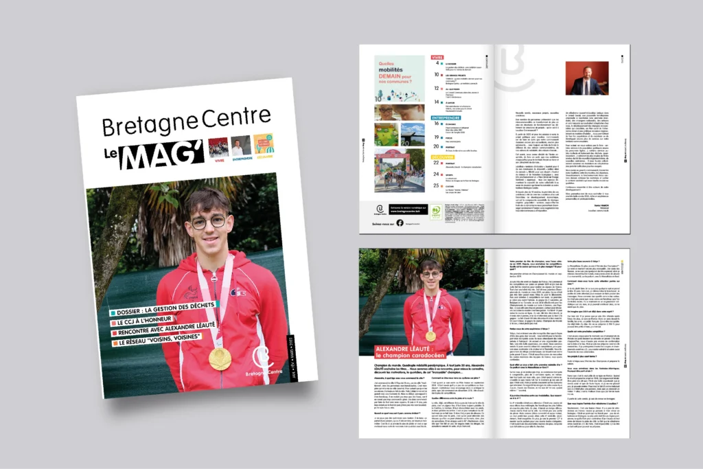 Couverture du magazine Bretagne Centre réalisé pour la communication territoriale de Loudéac Communauté. - Mag n° 14 - 2022